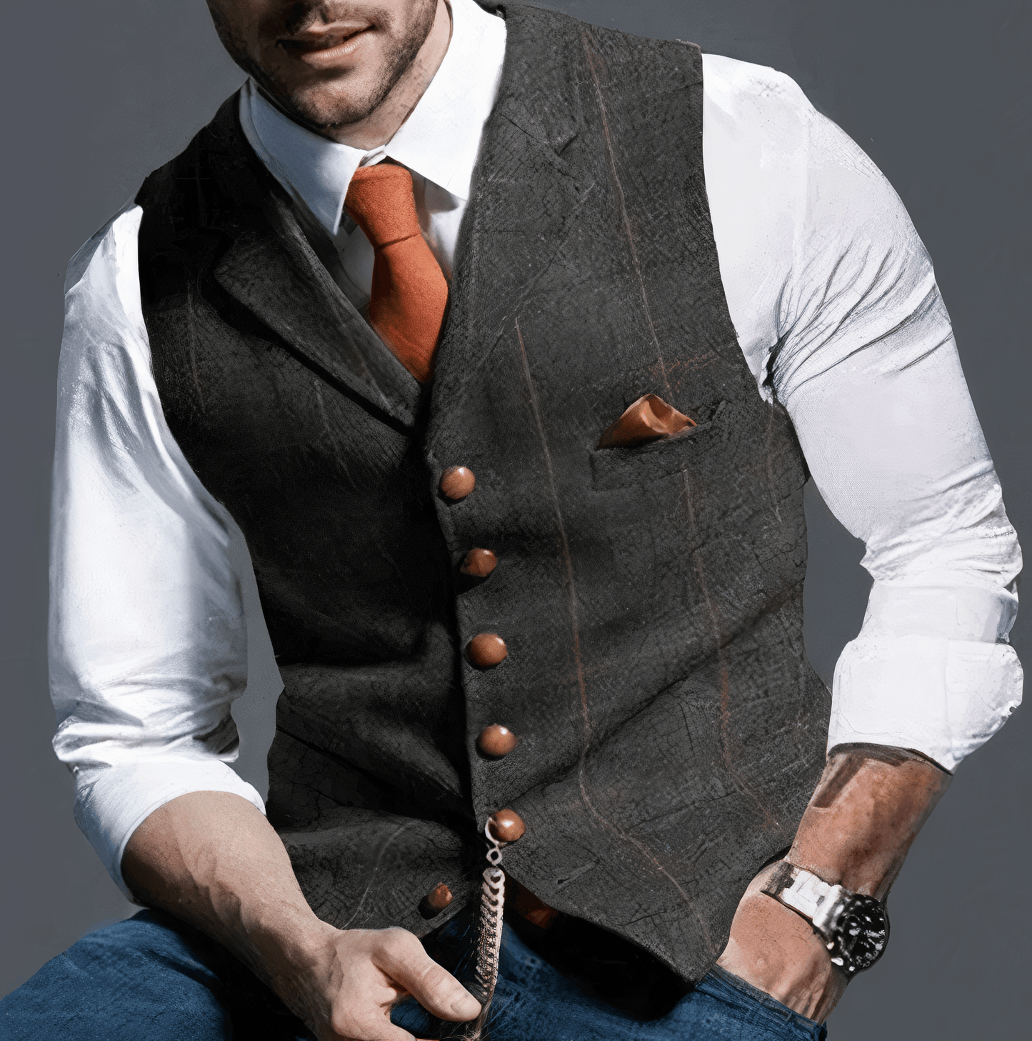 Elegant licht geruit gilet - Alexander Stijlvol Nederland
