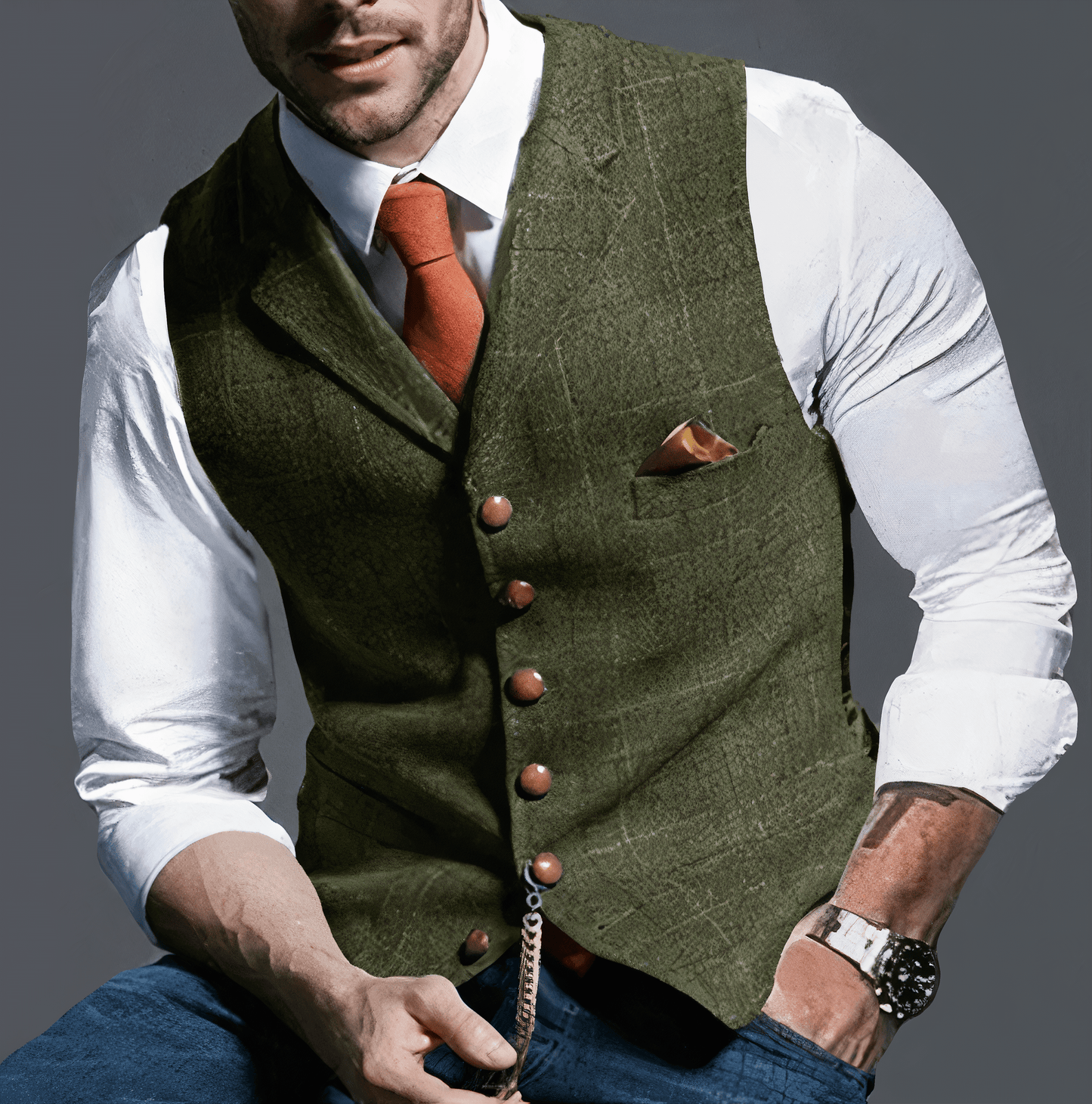 Elegant licht geruit gilet - Alexander Stijlvol Nederland