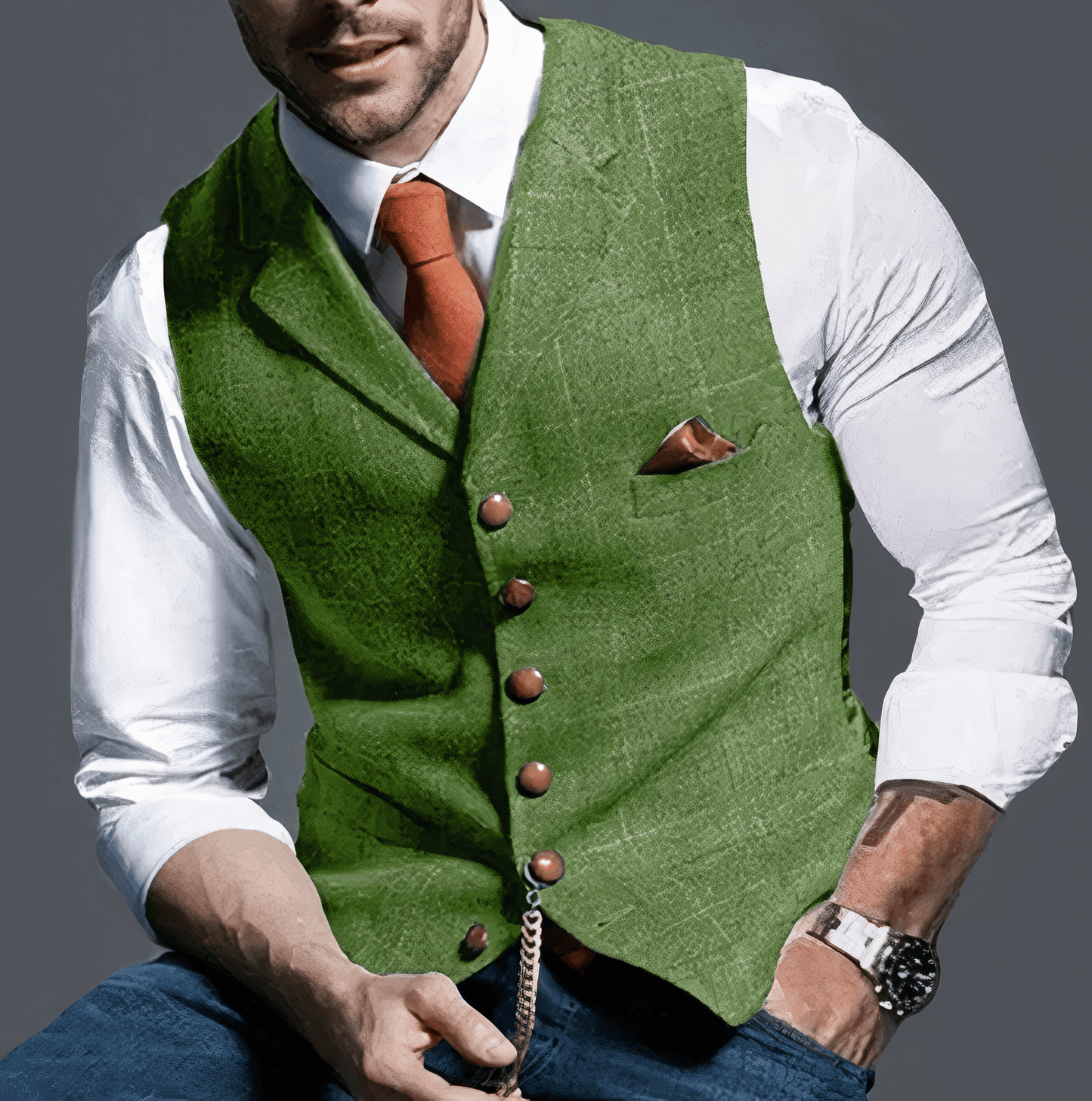 Elegant licht geruit gilet - Alexander Stijlvol Nederland