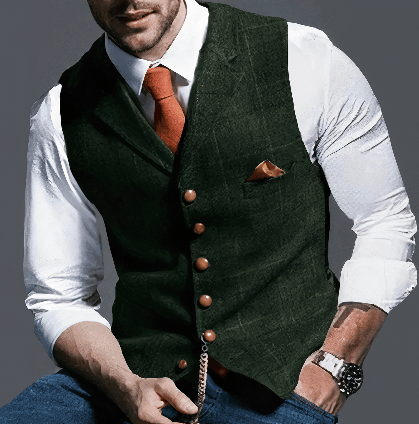 Elegant licht geruit gilet - Alexander Stijlvol Nederland